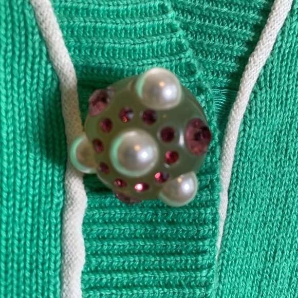 CAbi Jeweled Buttons Burst of Mint Wallis Cardigan Sweater in Julep (Green) M - Picture 11 of 16